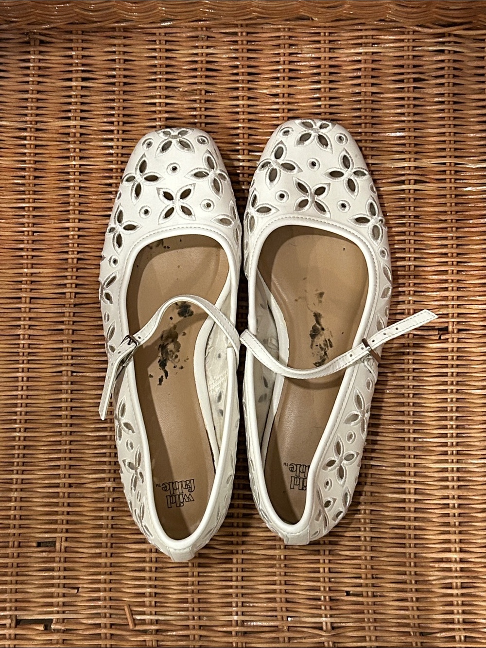 wild fable White Floral Cutout Mary Jane Flats